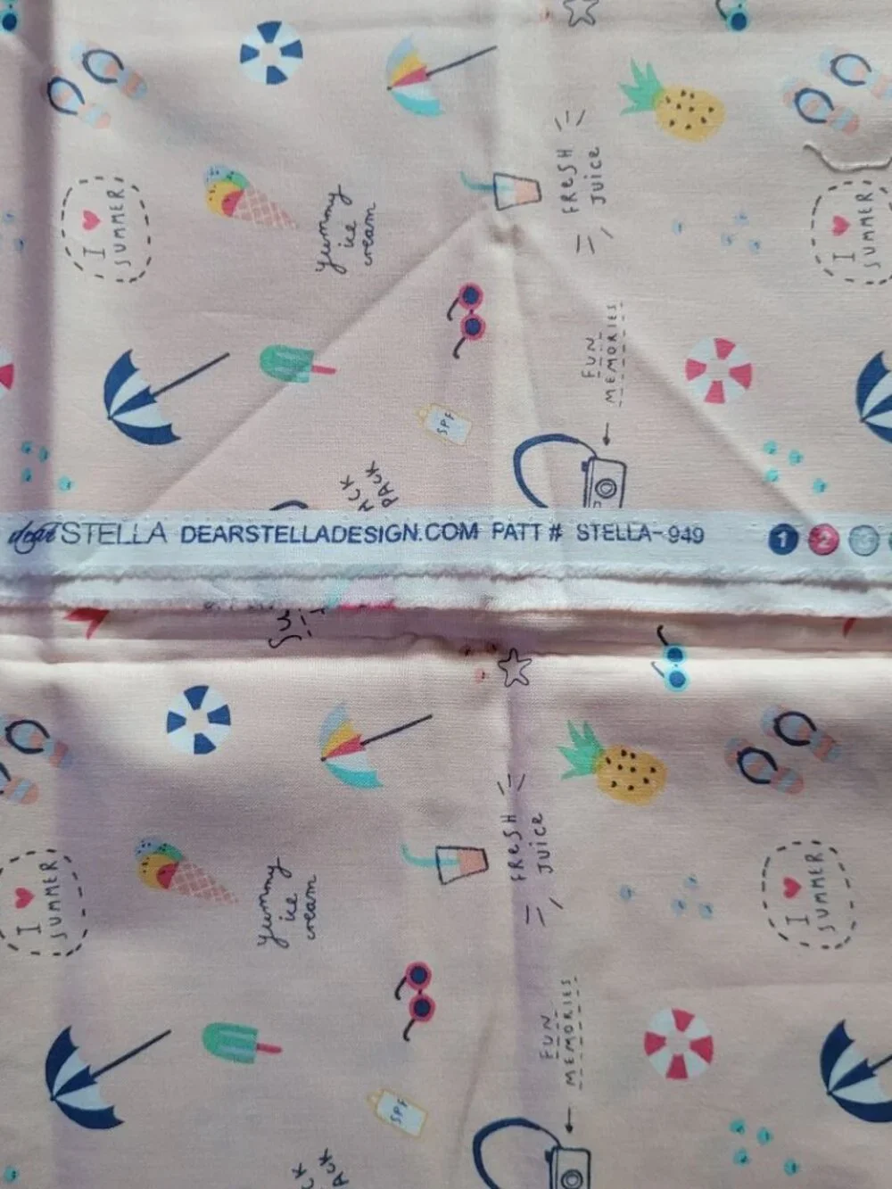 ! Yard of Pink Summertime Print Fabric by Dear Stella